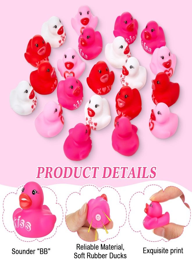 MiniInflat 200 Pcs Valentines Day Rubber Ducks Assorted Rubber Duckies Bulk Mini Pool Toy Ducks for Party Favors Classroom Exchange Gifts - Image 3